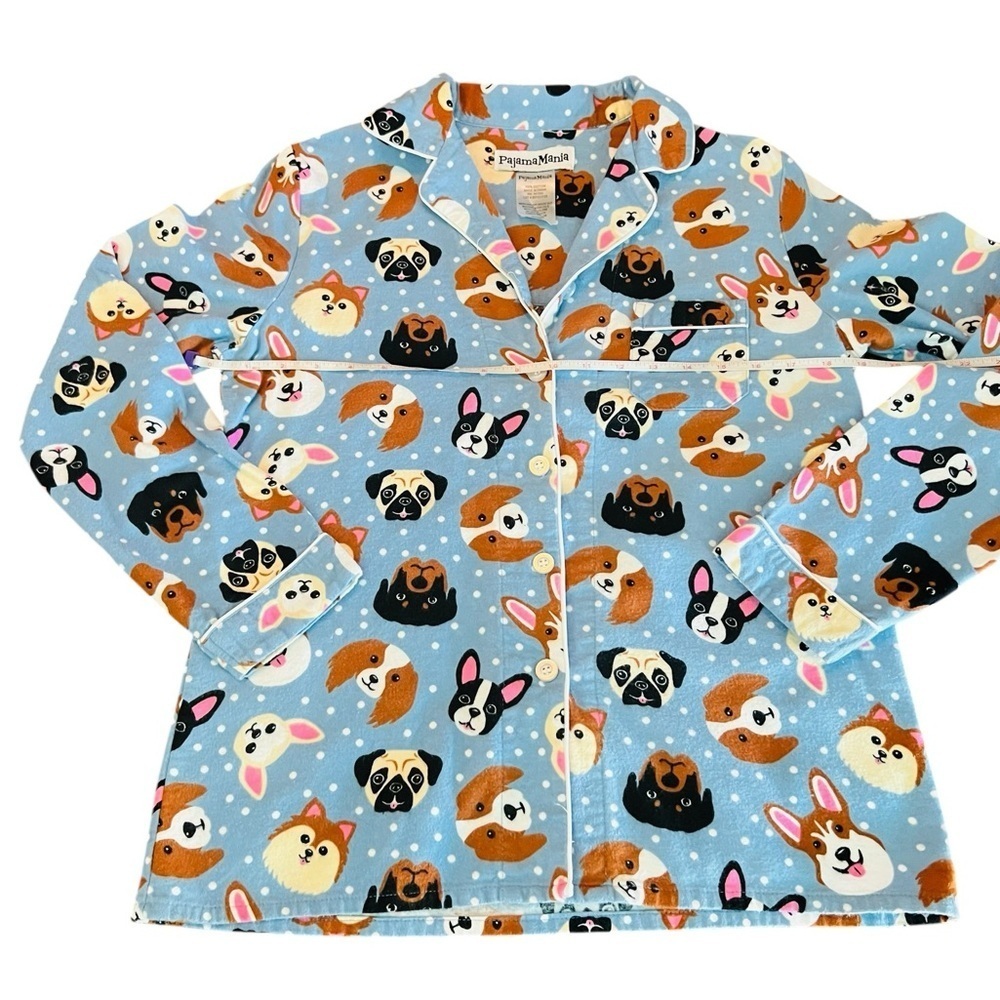 Pajama Mania Women's Dog Print Pajama Set - Blue and Brown Size Small - Picture 3 of 14